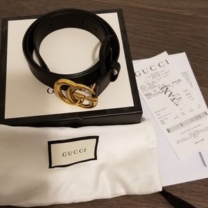 Auth Gucci GG Belt Size 90, full set w/receipt